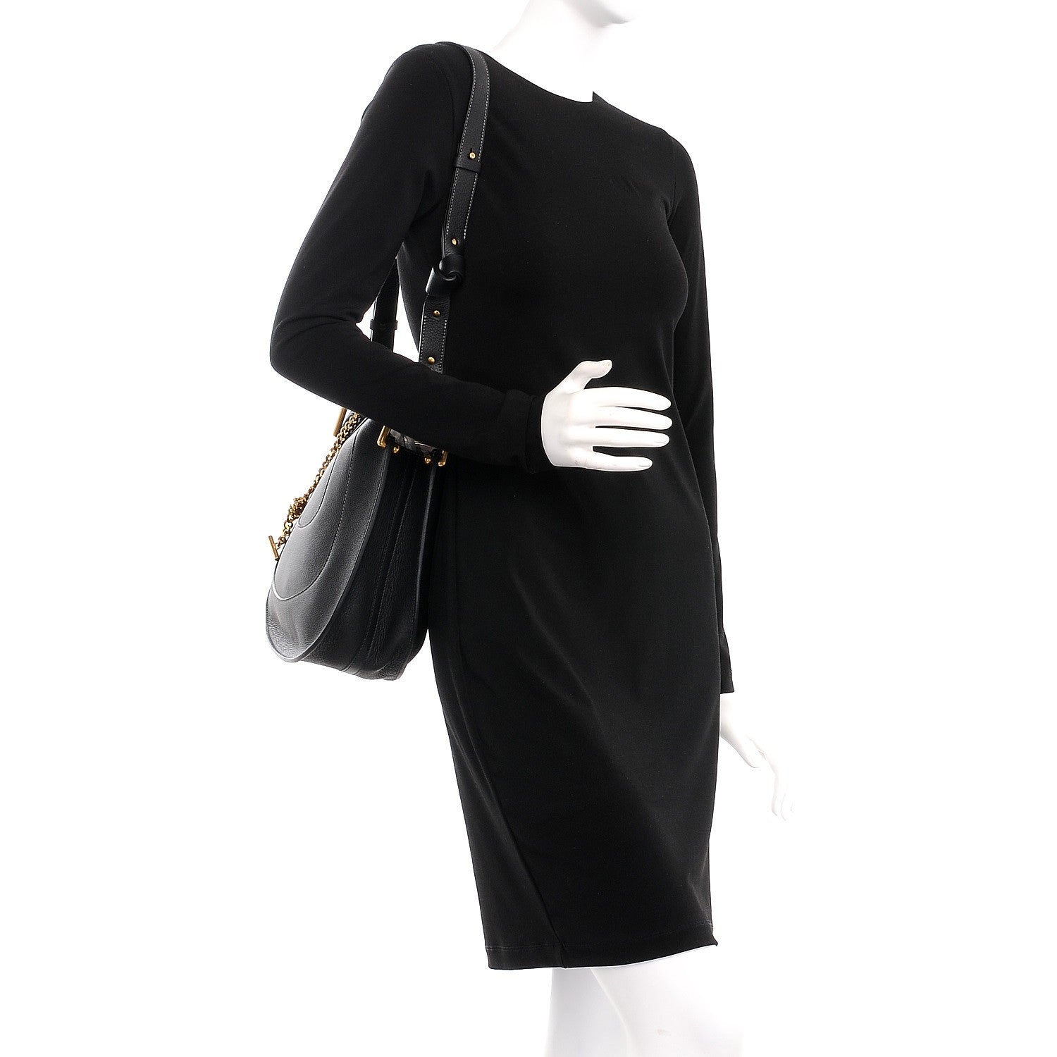 Chloe Grained Calfskin Small Hayley Hobo Black 2 of 8