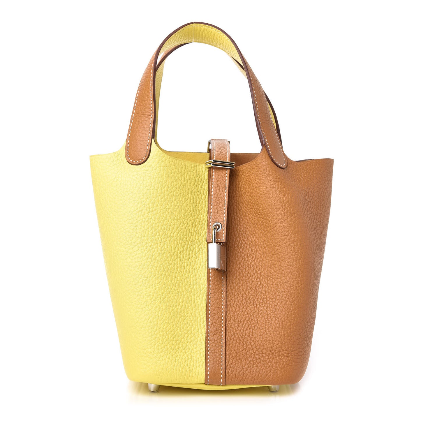Taurillon Clemence Casaque Picotin Lock 18 PM Lime Sesame