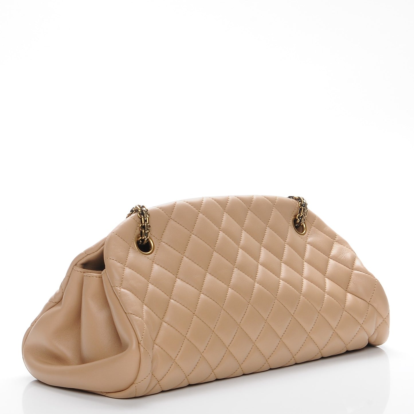 Lambskin Quilted Medium Just Mademoiselle Beige