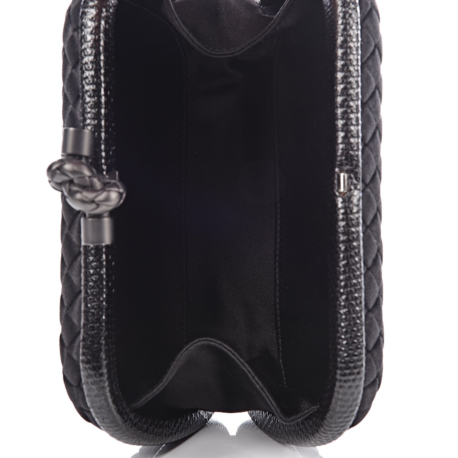 Bottega Veneta Satin Intreccio Impero Ayers Knot Clutch Black 5 of 6