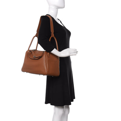 Hermes Taurillon Clemence Lindy 34 Gold 2 of 15