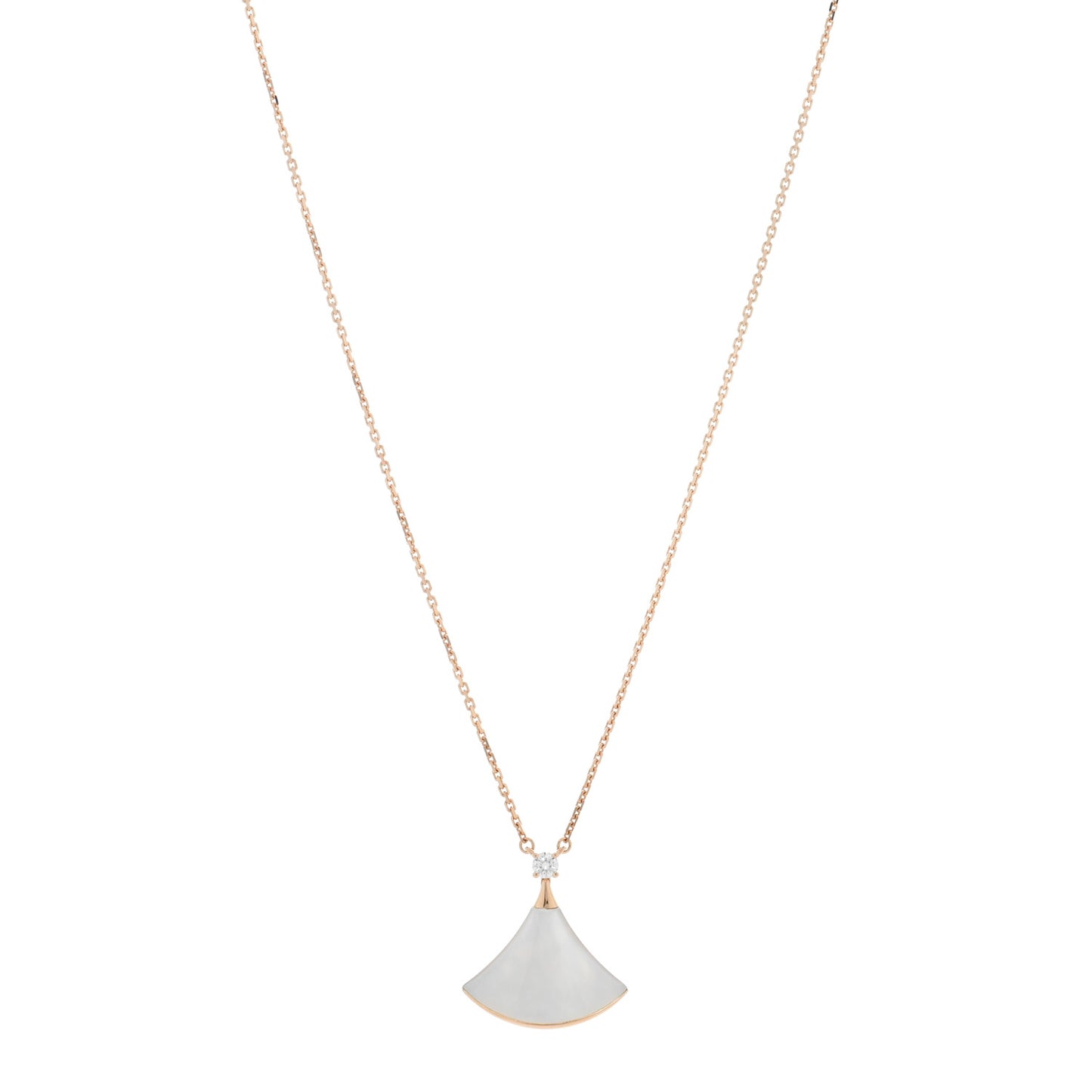 18K Rose Gold Diamond Mother of Pearl Divas' Dream Pendant Necklace