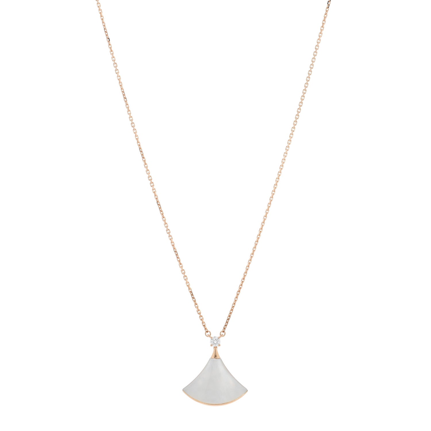 Bulgari 18K Rose Gold Diamond Mother of Pearl Divas' Dream Pendant Necklace 1 of 4