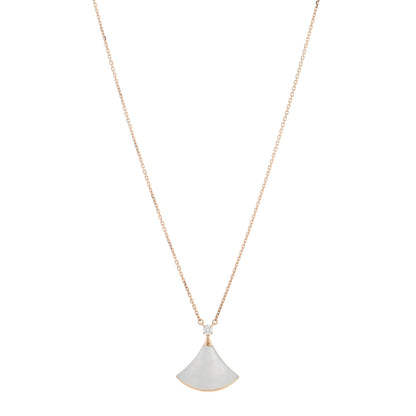 Bulgari 18K Rose Gold Diamond Mother of Pearl Divas' Dream Pendant Necklace 1 of 4
