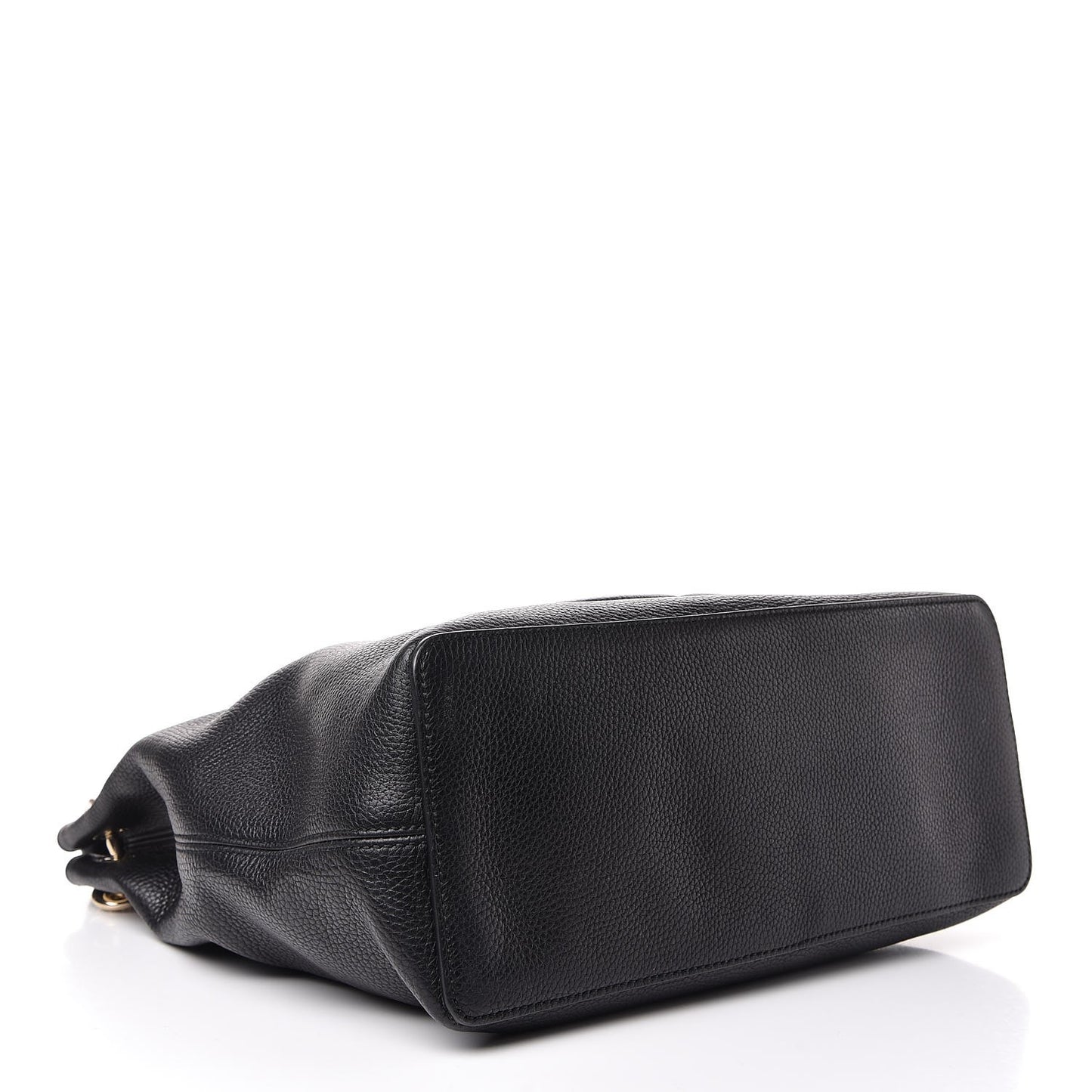 Pebbled Calfskin Large Soho Hobo Black
