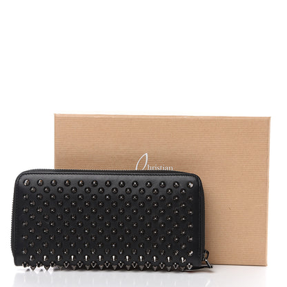 Christian Louboutin Calfskin Panettone Spiked Zip Around Wallet Black 9 of 9