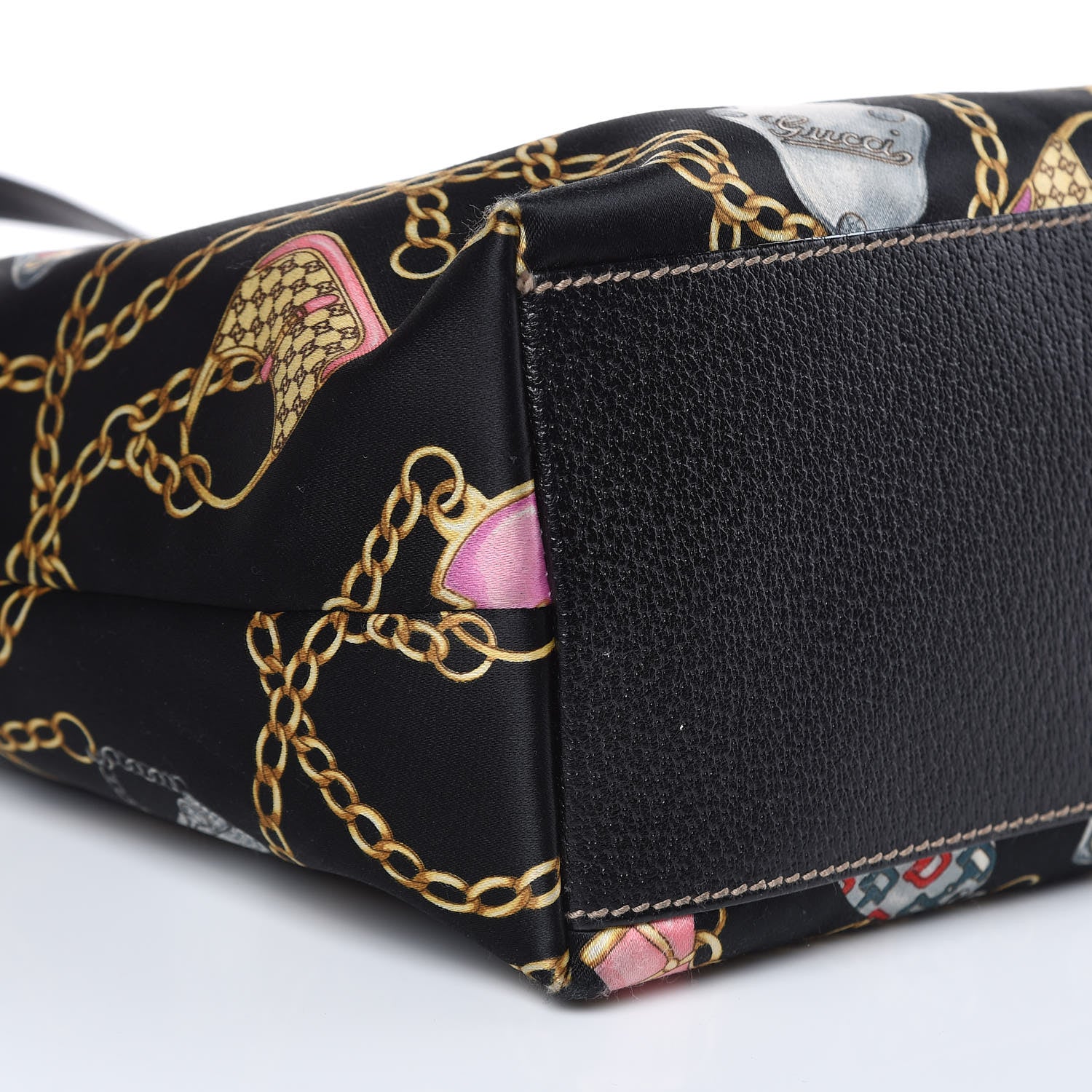 Gucci Satin Charmy Tote Black Multicolor 8 of 13
