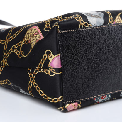Gucci Satin Charmy Tote Black Multicolor 8 of 13