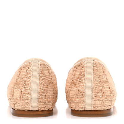Christian Dior Raffia Cannage Ballet Flat 38.5 Straw 6 of 11