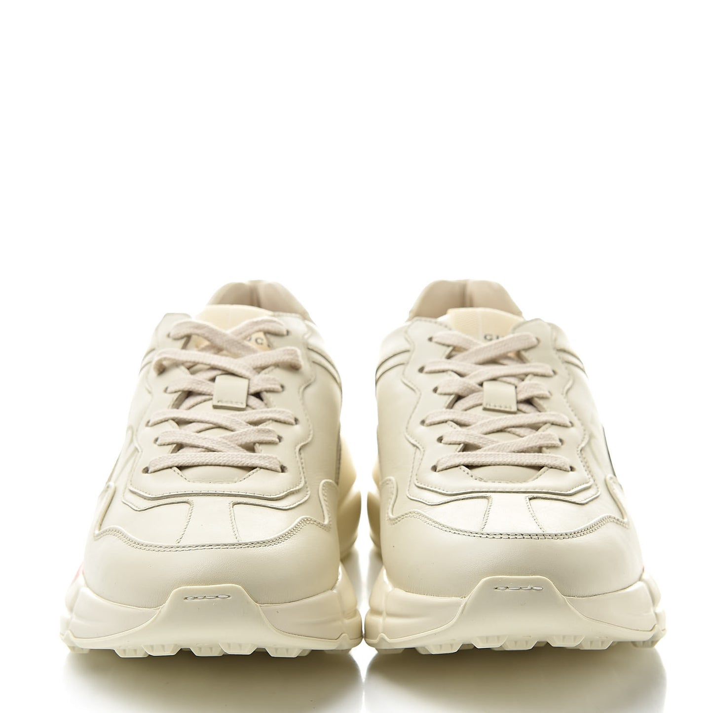 Calfskin Logo Womens Rhyton Sneakers 37.5 Ivory