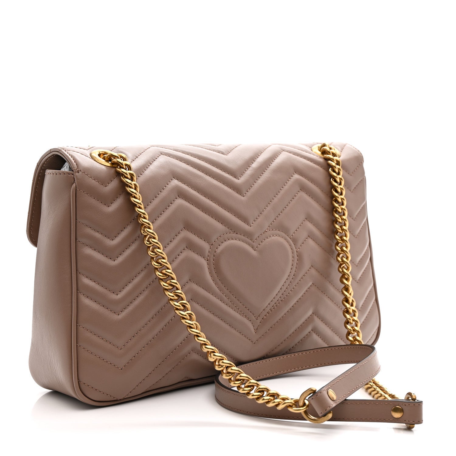 Gucci Calfskin Matelasse Medium GG Marmont Shoulder Bag Porcelain Rose 3 of 10