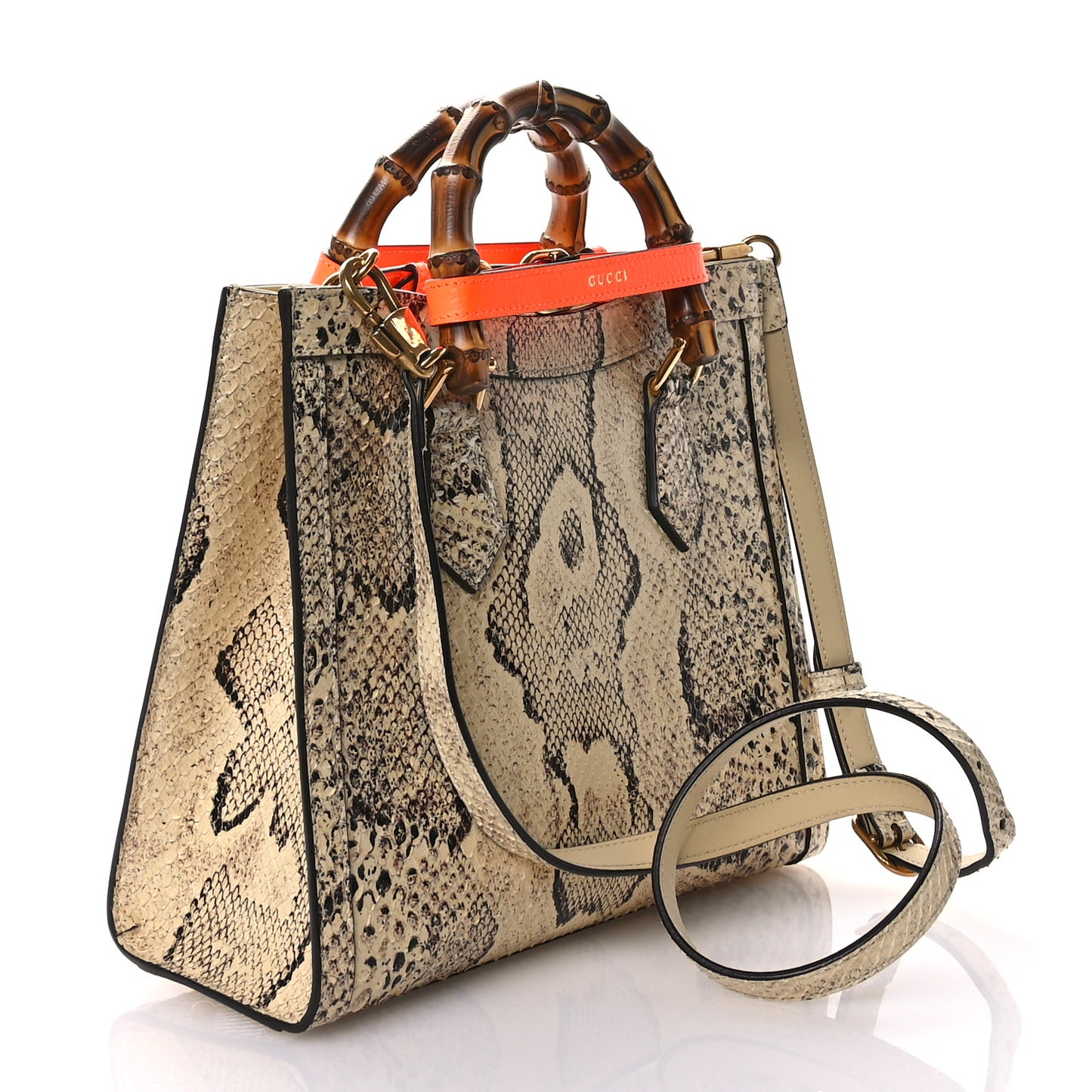 Snakeskin Small Diana Tote Bag Natural