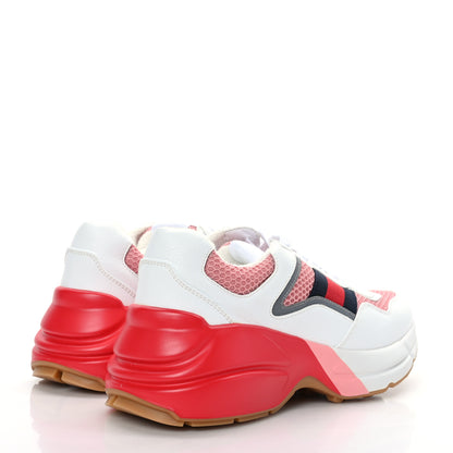 Gucci Lavaredo Eco Fabric Mesh Web Womens Rhyton Reflective Sneakers 36 Great White Water Rose Silver 4 of 7