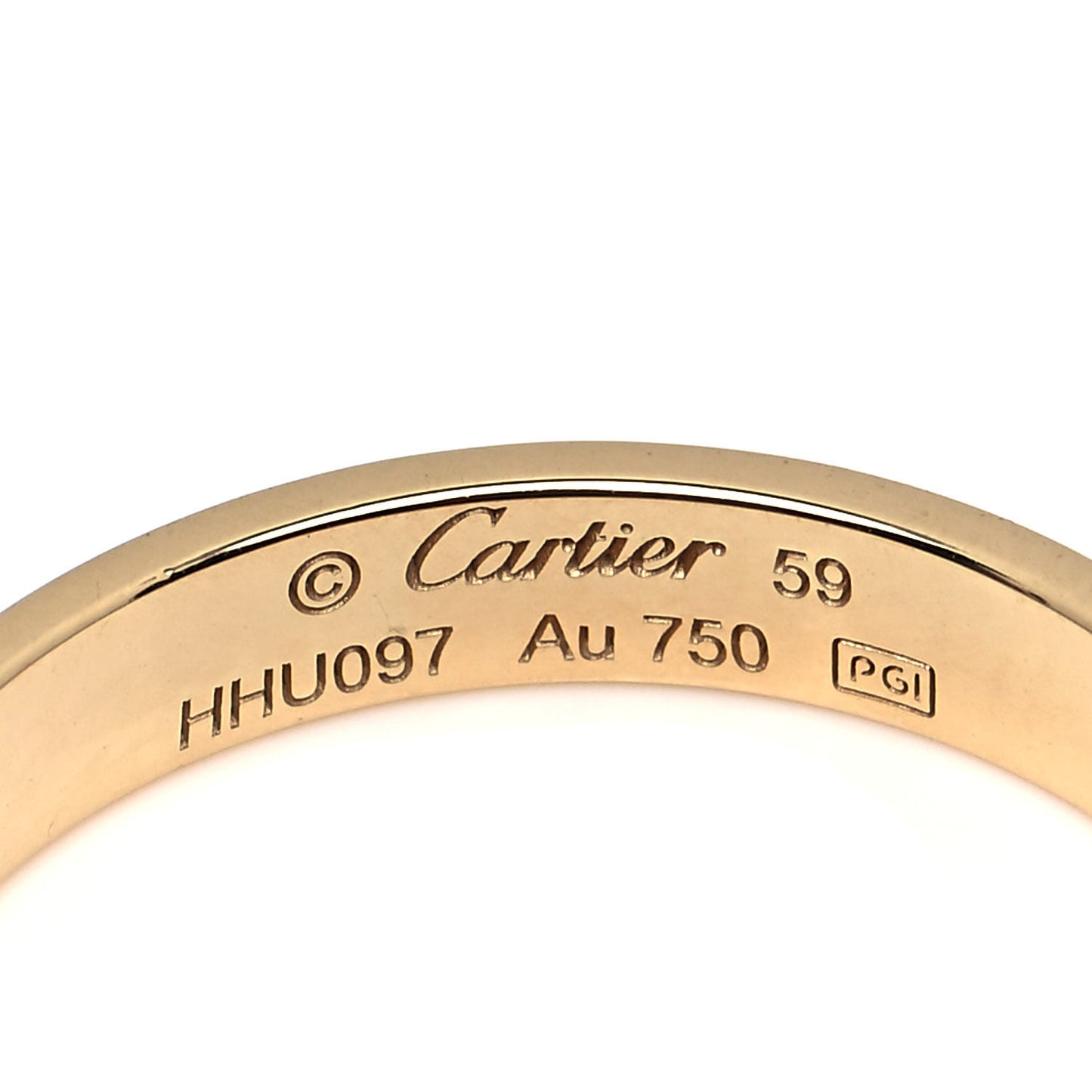 18K Yellow Gold 3.5mm LOVE Wedding Band Ring 59 8.75