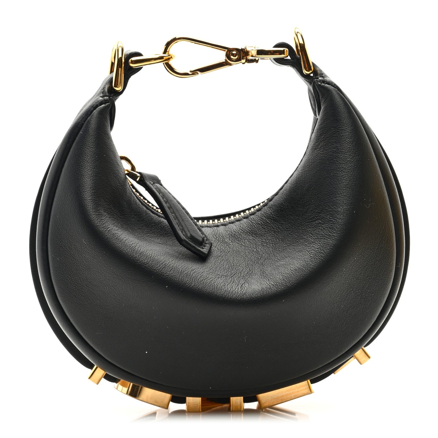 Vitello Grace Matte Nano Fendigraphy Hobo Charm Black