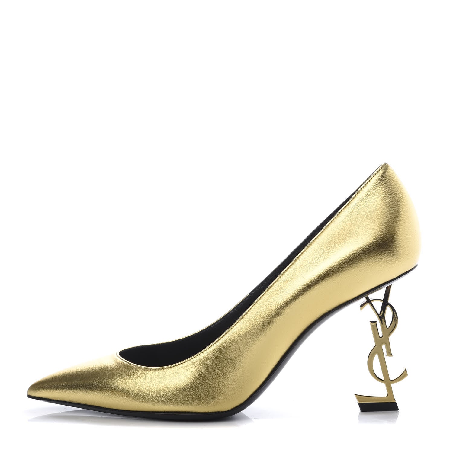 Saint Laurent Calfskin Opyum 85 Pumps 39 Gold 1 of 8
