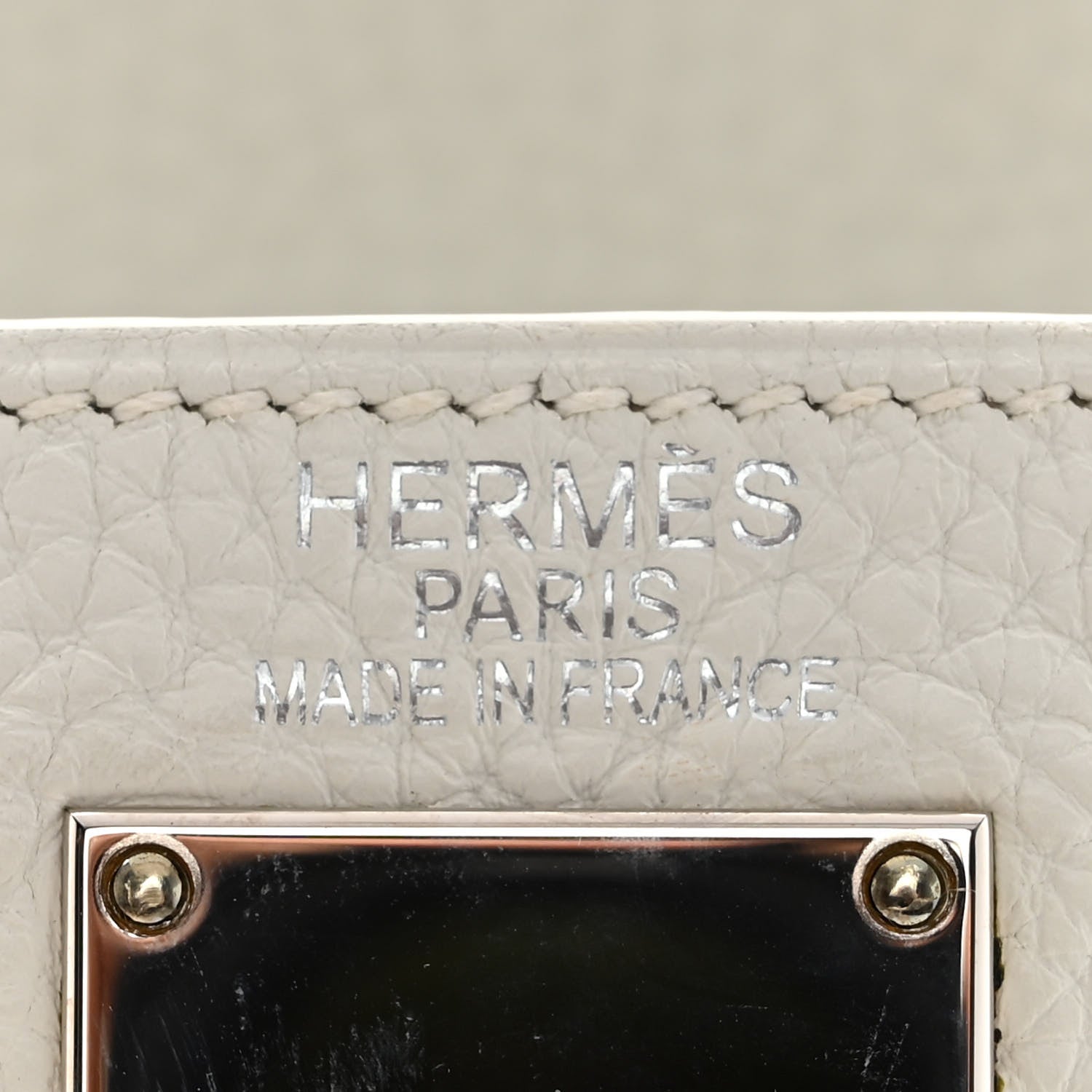 Hermes Taurillon Clemence Shoulder Kelly 40 White 6 of 14
