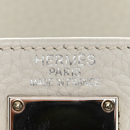 Hermes Taurillon Clemence Shoulder Kelly 40 White 6 of 14