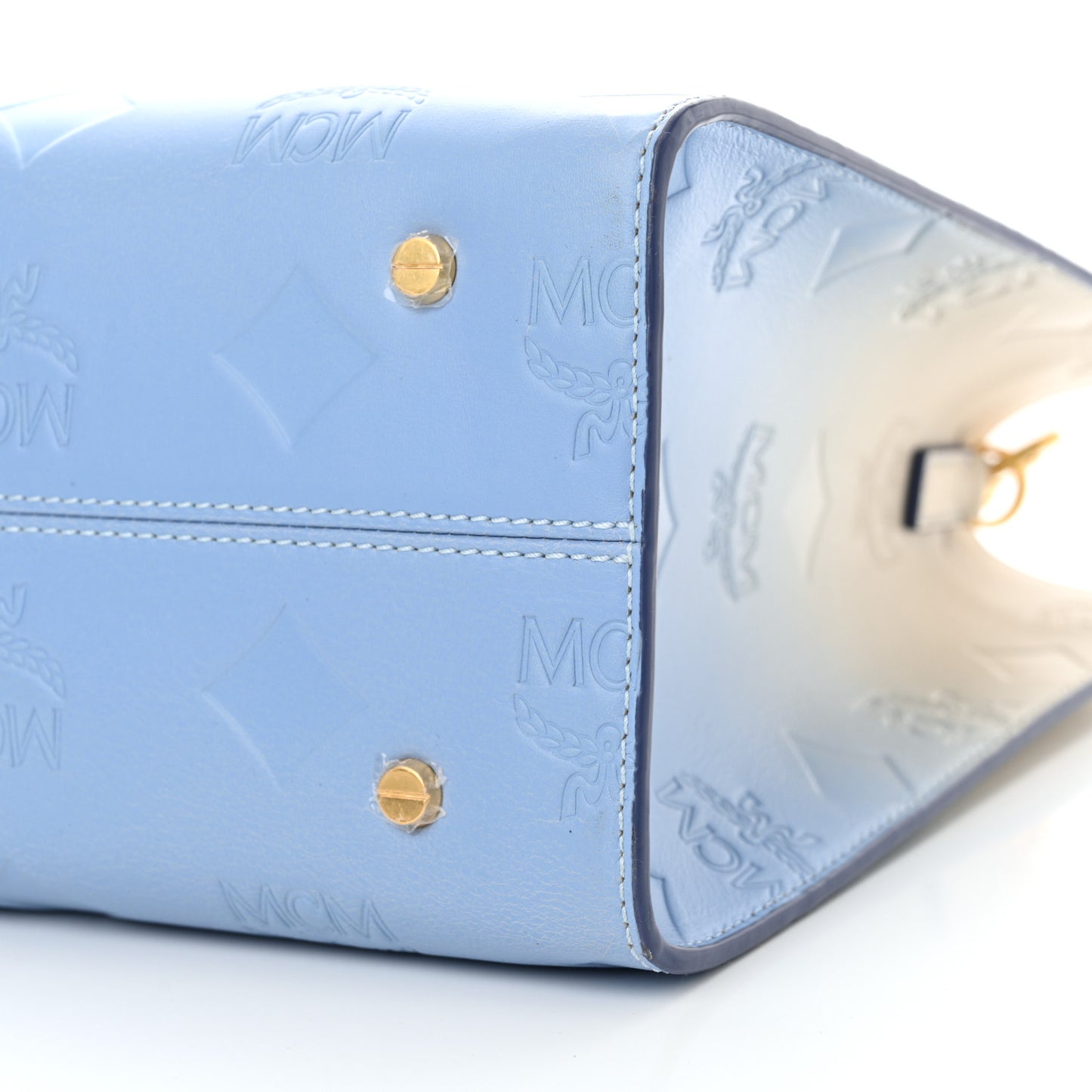 Calfskin Gradation Monogram Large Munchen Tote Blue