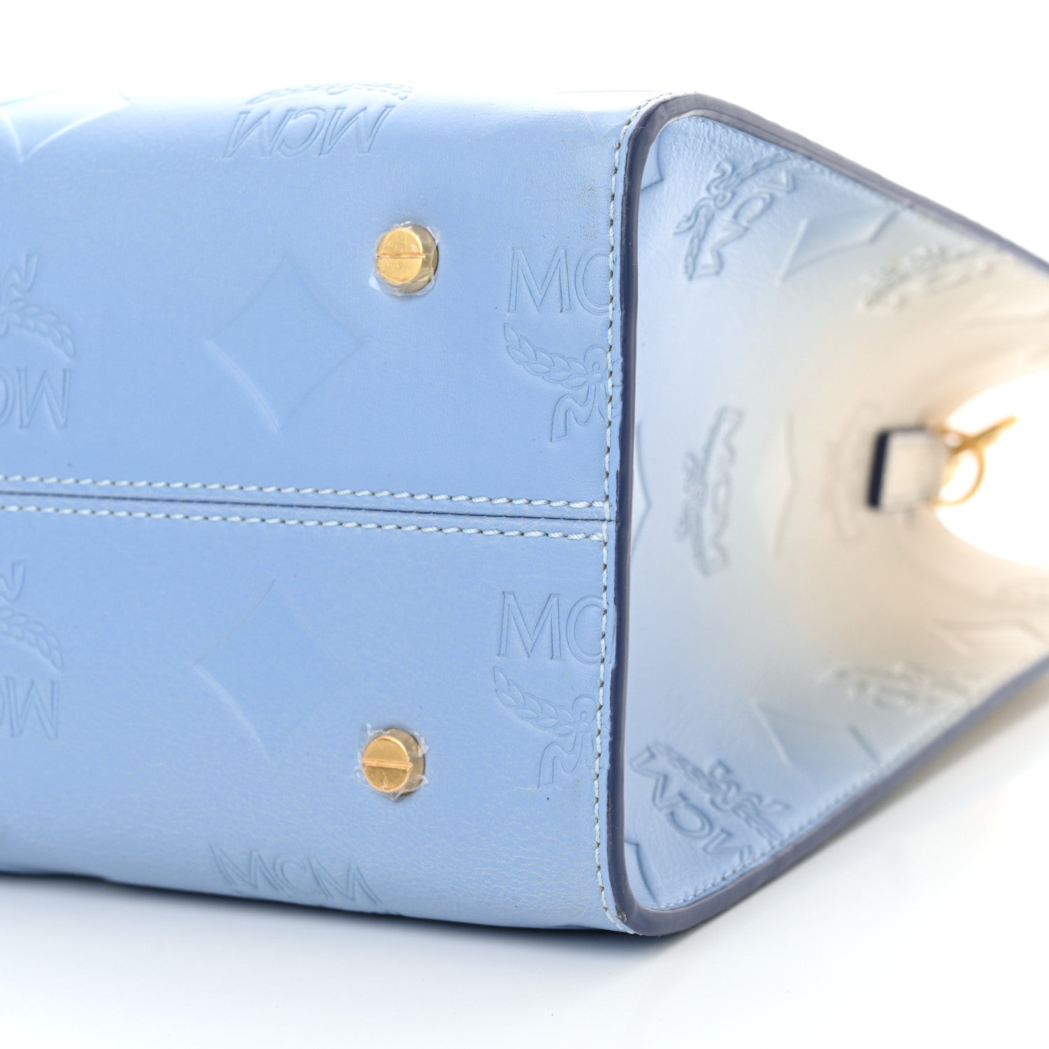 MCM Calfskin Gradation Monogram Large Munchen Tote Blue 10 of 10