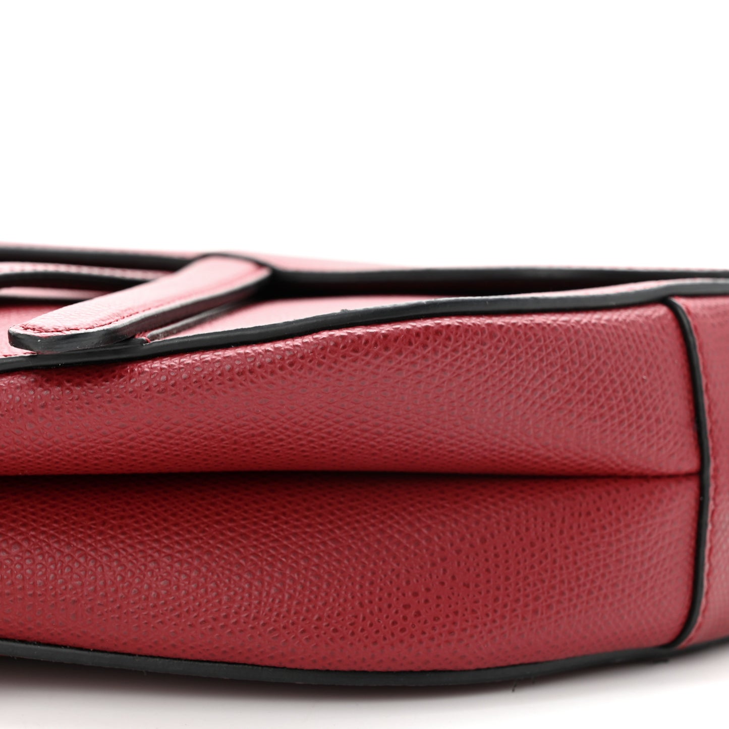 Grained Calfskin Saddle Bag Red