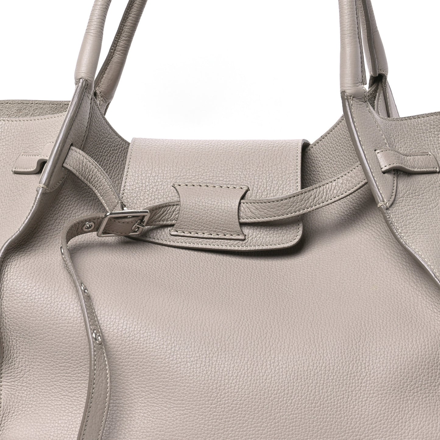 Supple Grained Calfskin Medium Big Bag Light Taupe