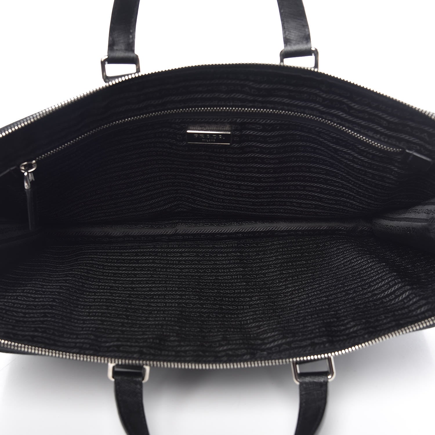 Prada Saffiano Travel Briefcase Black 9 of 16
