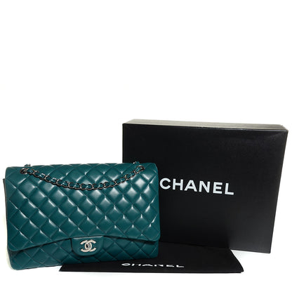 Chanel Lambskin Maxi Single Flap Turquoise 5 of 9