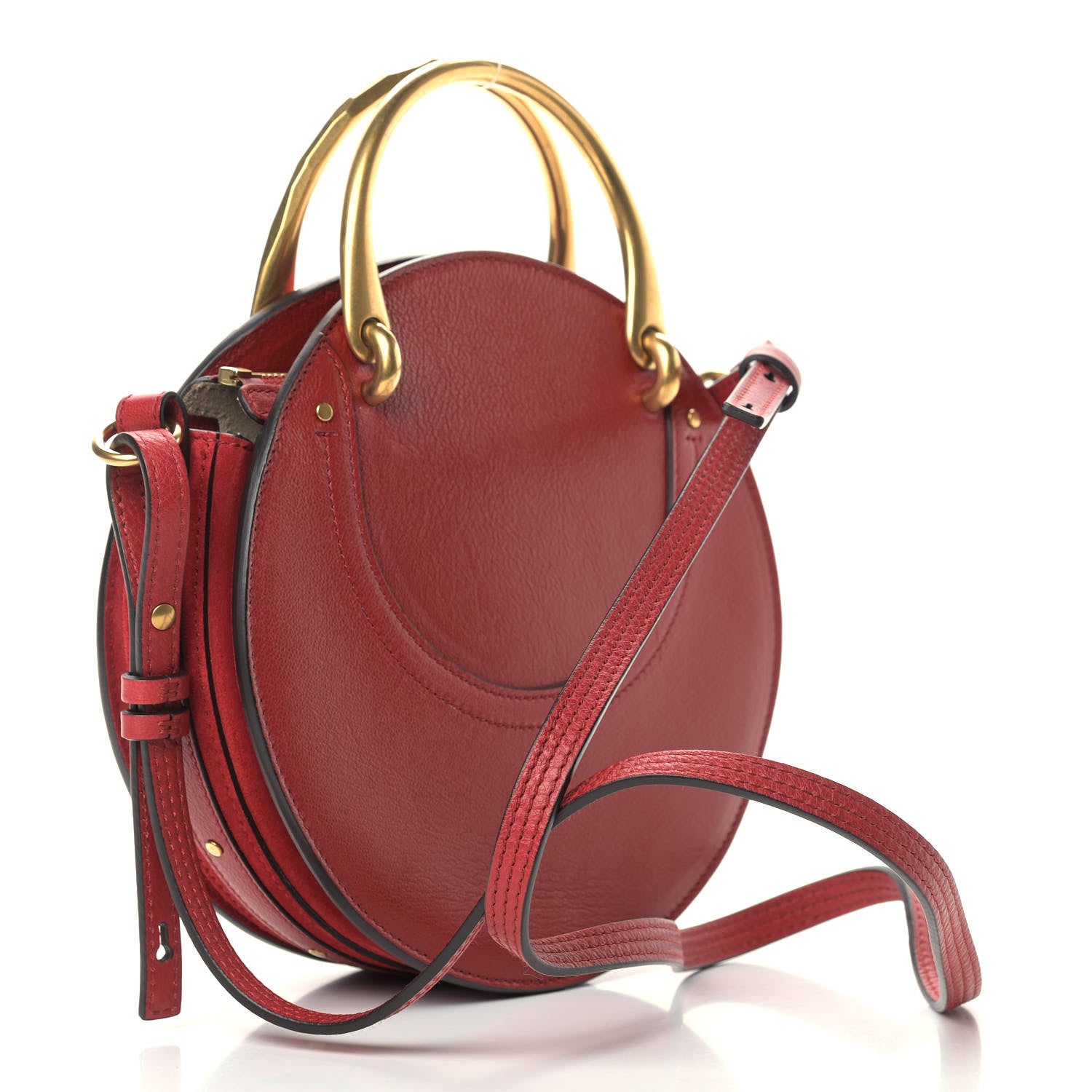 Chloe Shiny Goatskin Smooth Calfskin Suede Small Pixie Bag Dahlia Red 2 of 8