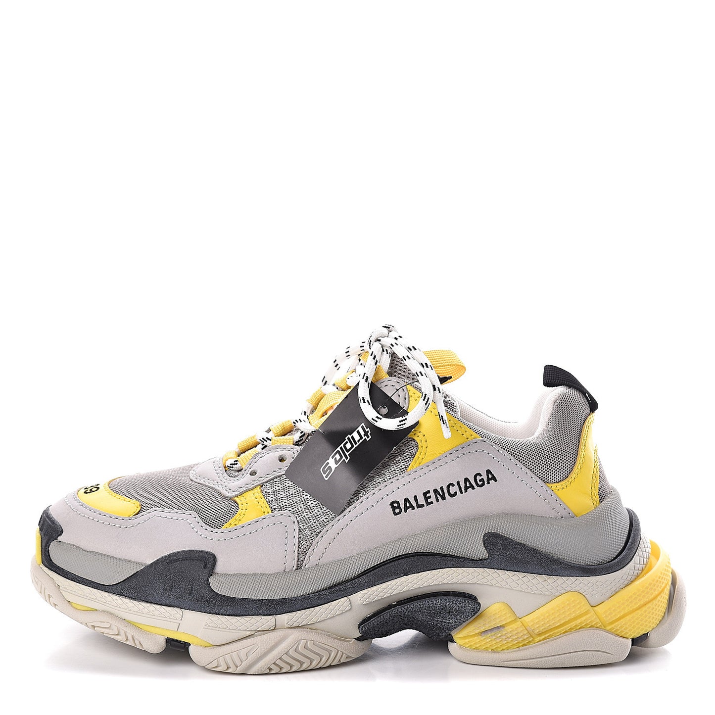 Fabric Mesh Womens Triple S Sneakers 39 Yellow Grey White