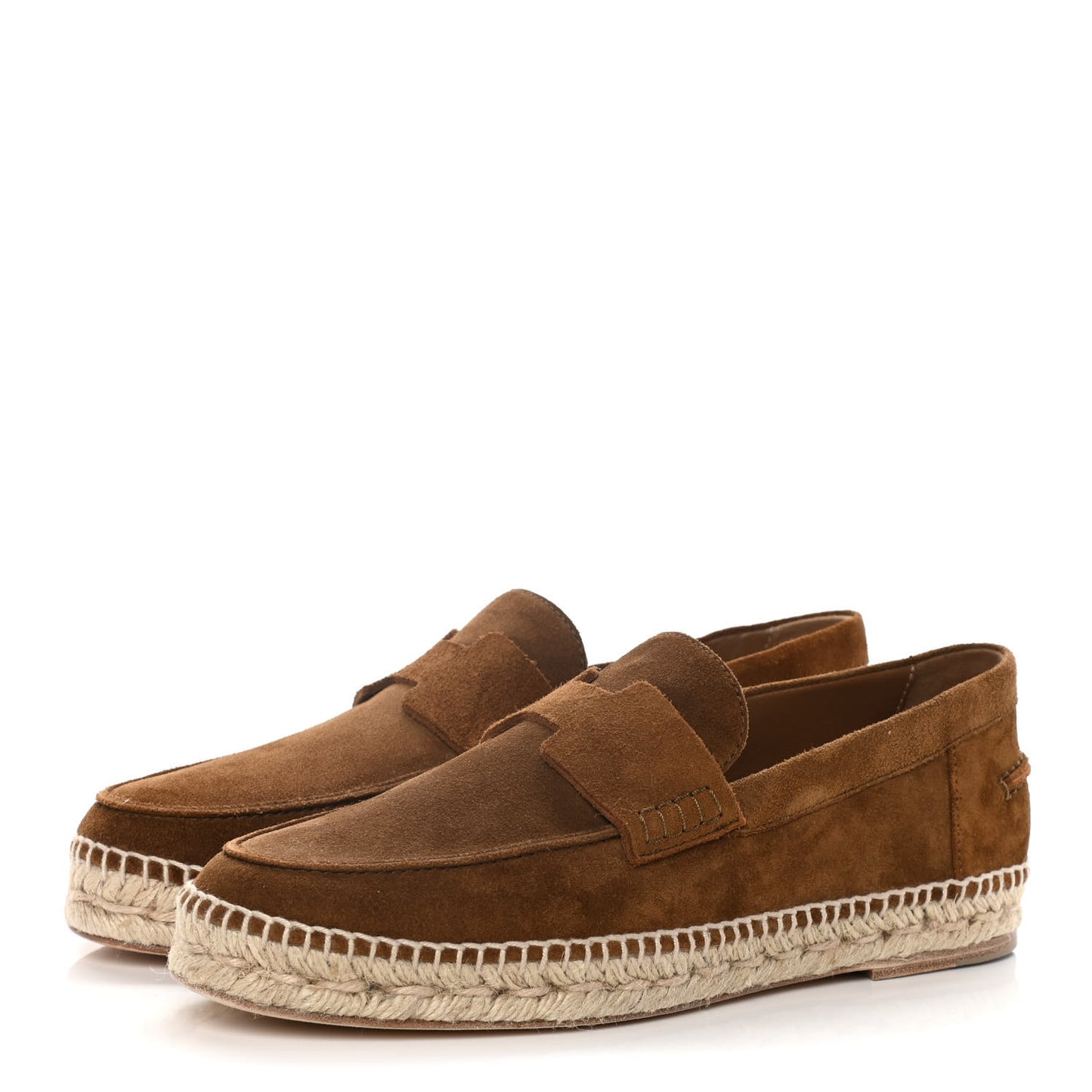 Suede Calfskin Womens Trip Espadrilles 40 Brun Fume