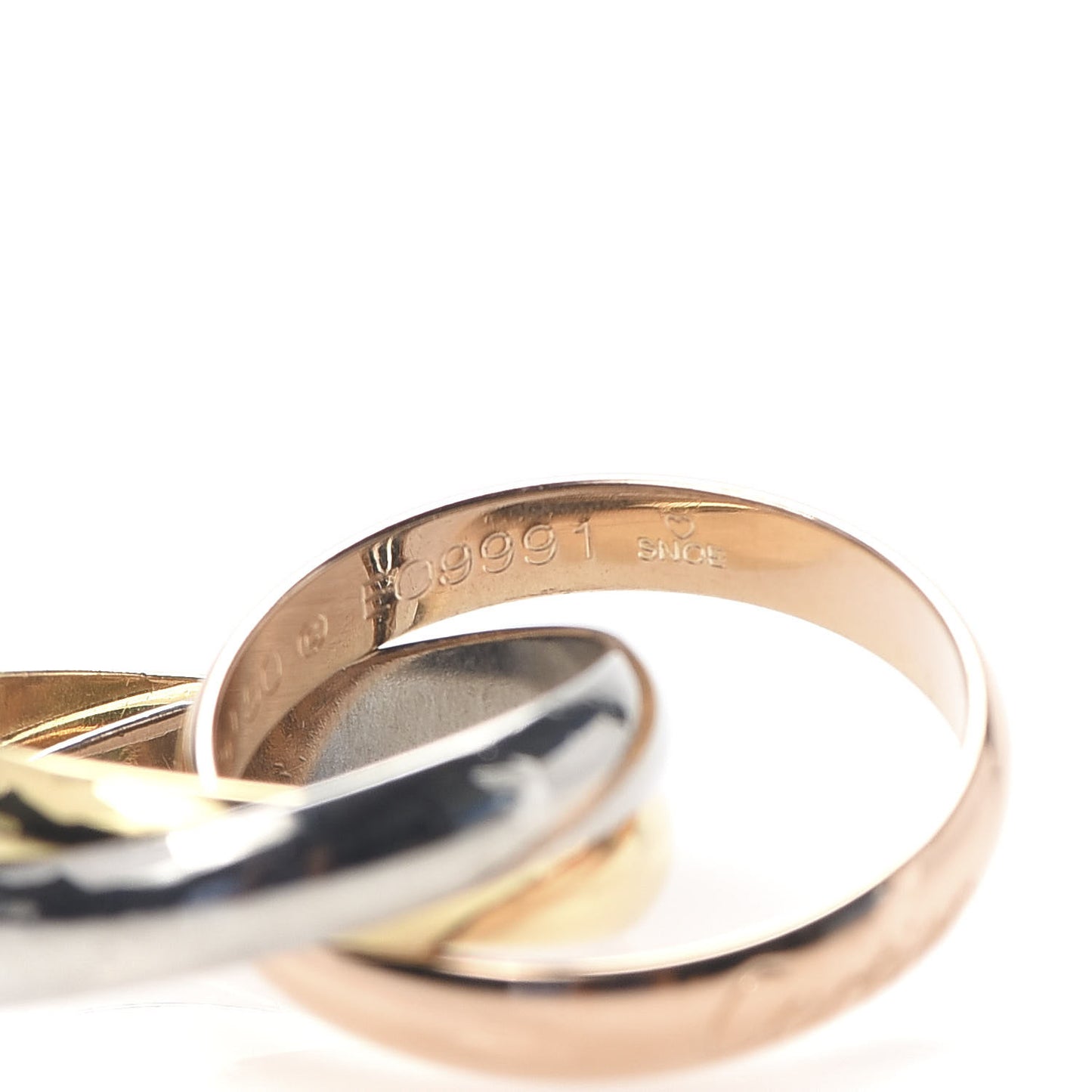 18K Pink Yellow White Gold Classic Trinity Ring 50 5.25