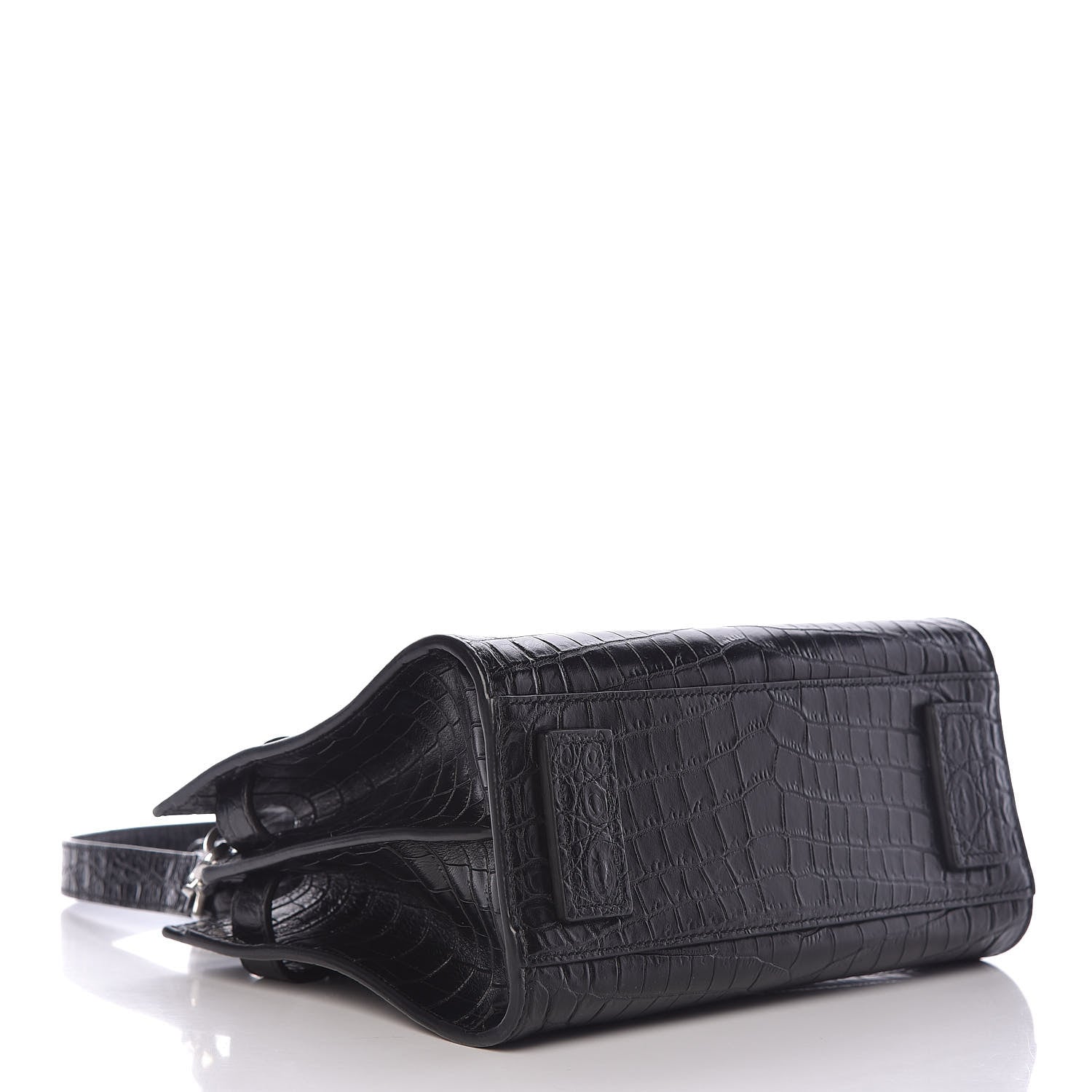 Saint Laurent Calfskin Crocodile Embossed Nano Supple Sac De Jour Black 4 of 10
