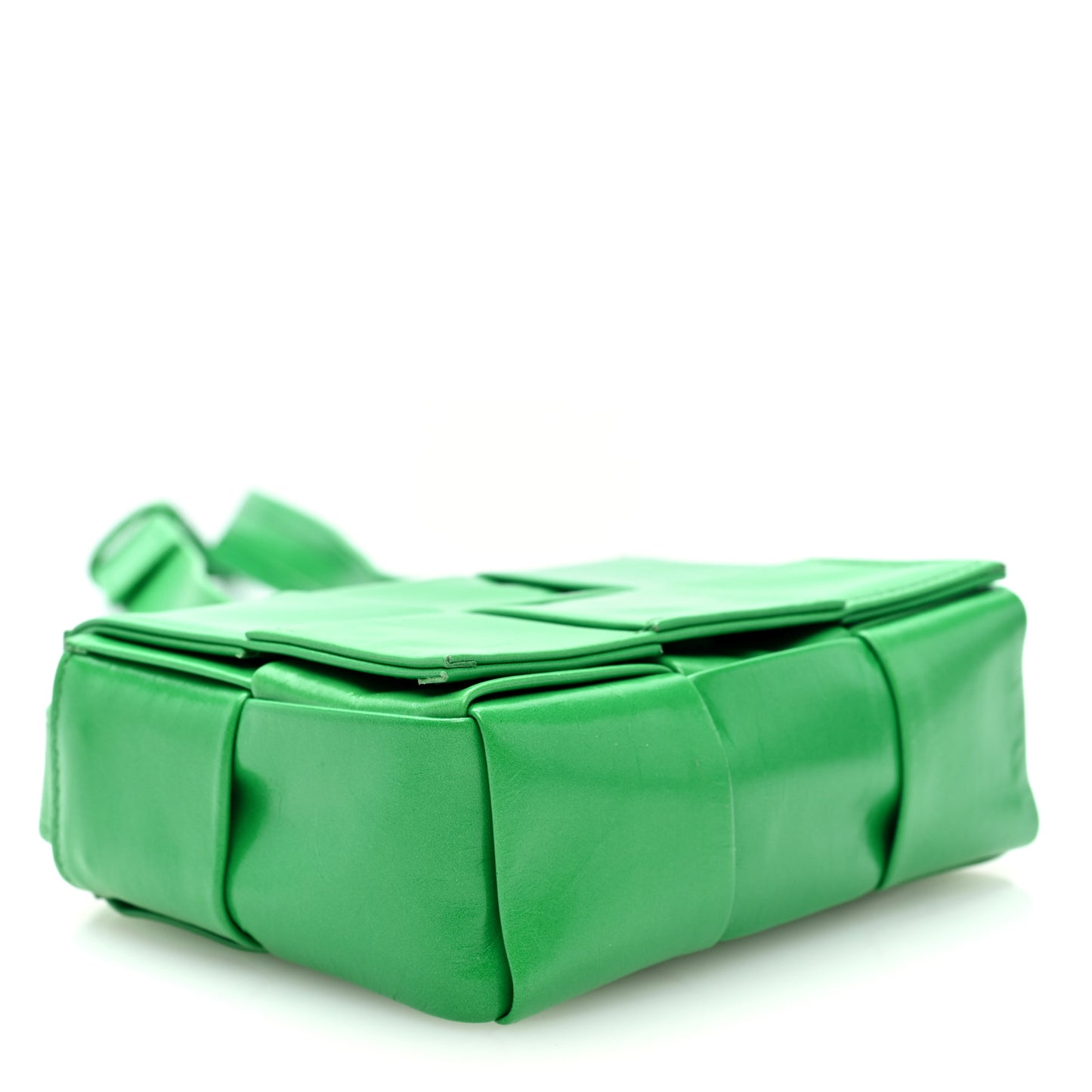Paper Calfskin Maxi Intreccio Extra Mini Cassette Crossbody Bag Parakeet