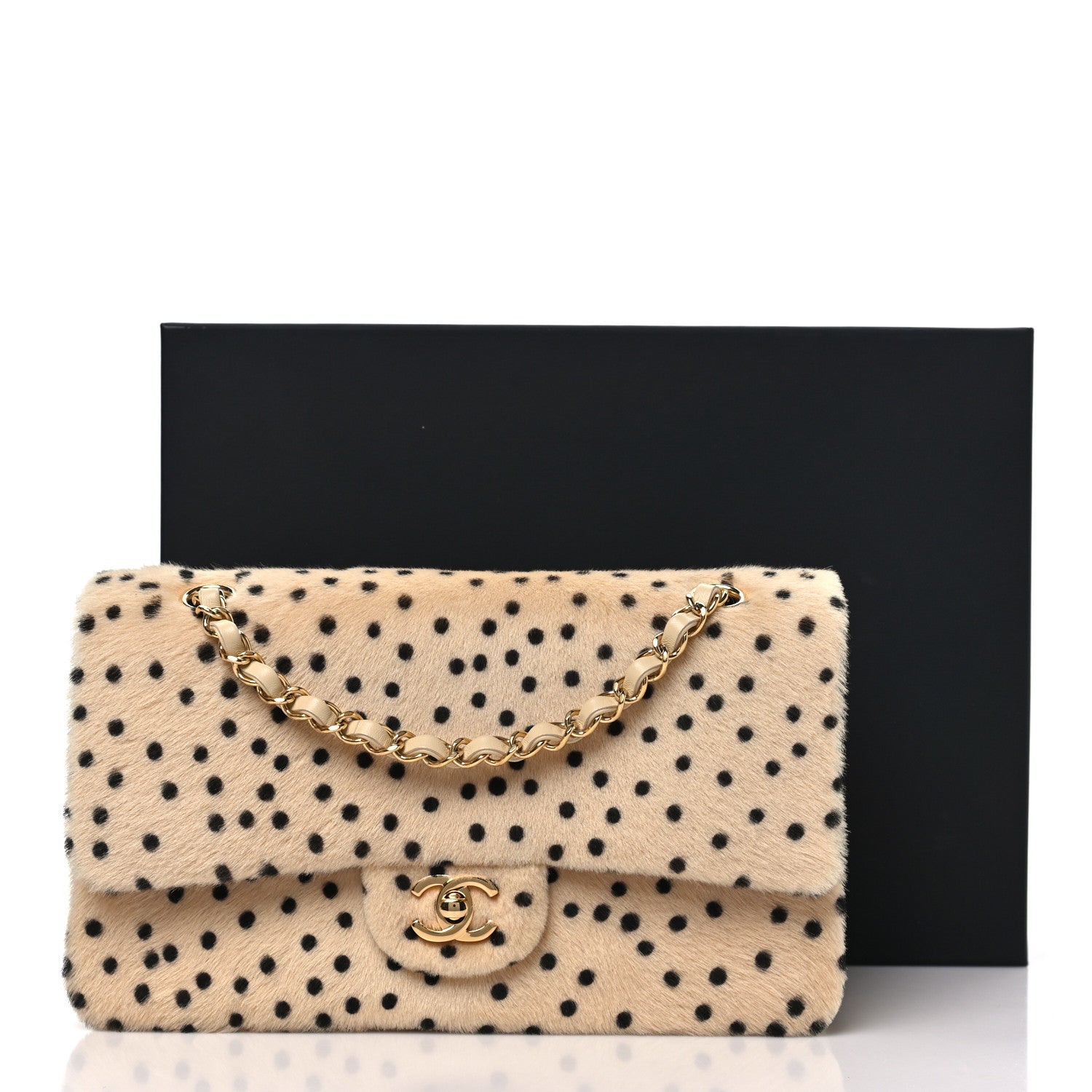 Chanel Pony Hair Cheetah Printed Creative Fabrics Flap Light Beige Black 11 of 11