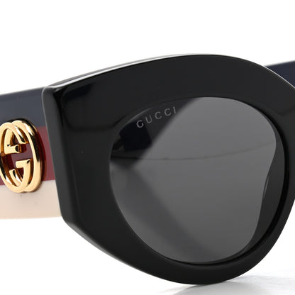 Gucci Acetate Oversized Rectangle Frame Web Sunglasses GG 0275/S Black 8 of 8