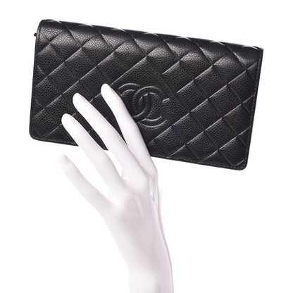 Chanel Caviar Quilted Diamond CC Large Gusset Flap Wallet Black 2 of 8
