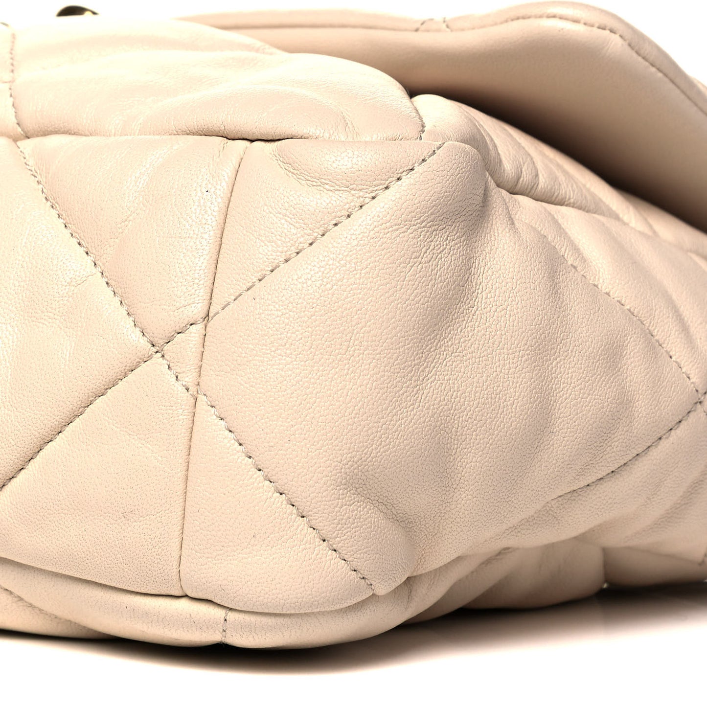 Lambskin Quilted Large Chanel 19 Flap Beige