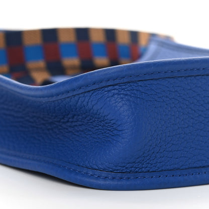 Hermes Taurillon Clemence Maxi Quadrille Evelyne TPM Royal Bleu Bleu Bill Biscuit Rouge H 9 of 11