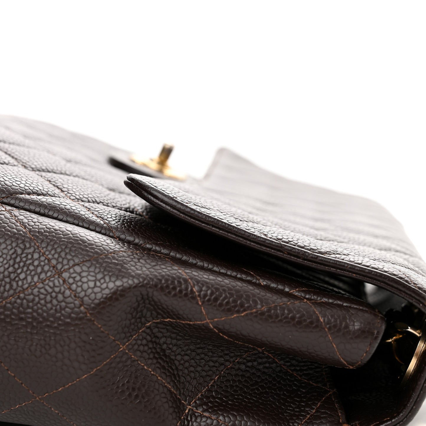 Caviar Quilted Jumbo Single Flap Brown