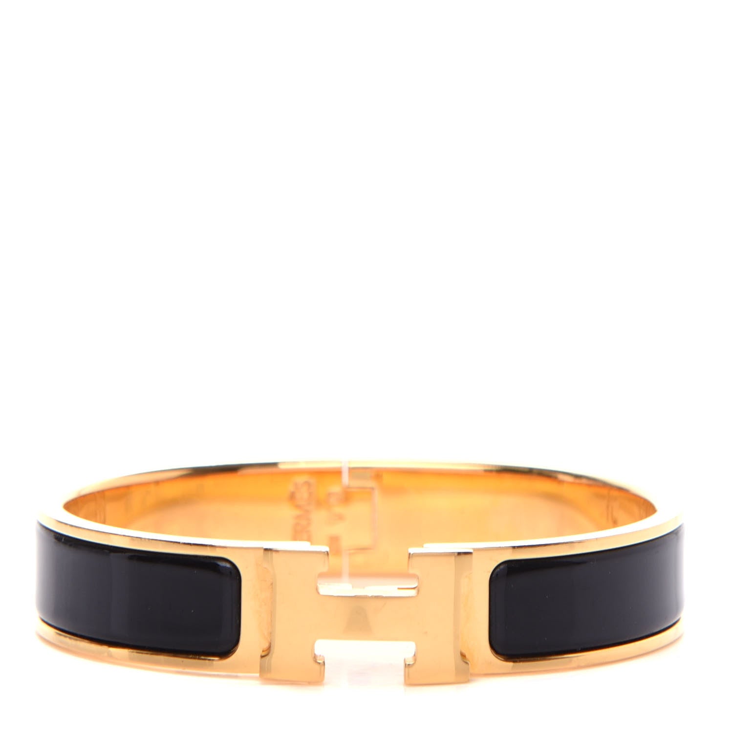 Hermes Enamel Narrow Clic Clac H Bracelet PM Black 1 of 4