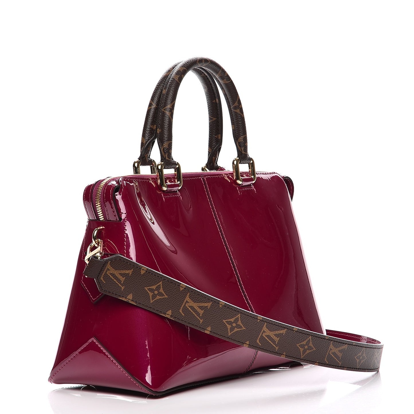 Patent Calfskin Miroir Tote Magenta