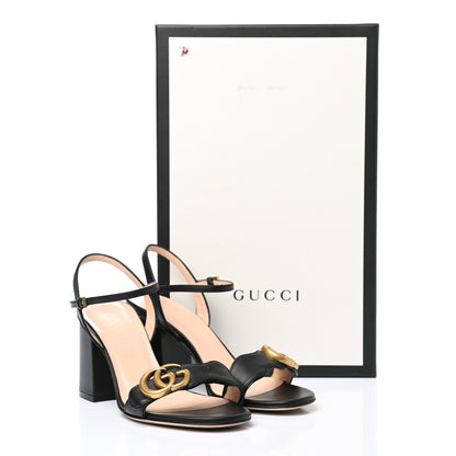 Gucci Lifford Calfskin GG Marmont Ankle Wrap 75mm Sandals 35 Black 11 of 11