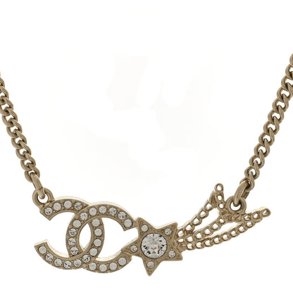 Chanel Crystal Starfall CC Pendant Necklace Gold 4 of 6