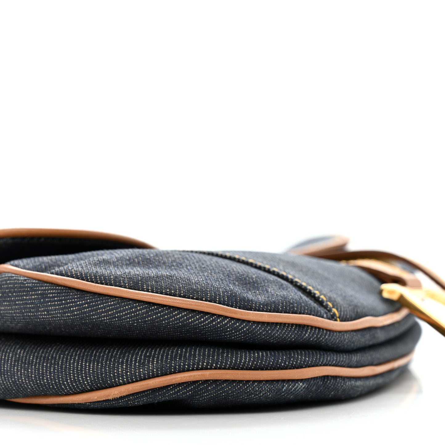 Denim Calfskin Saddle Bag Blue