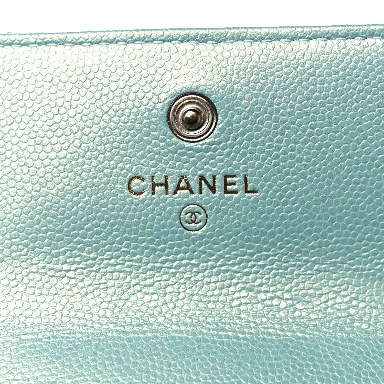 Chanel Iridescent Caviar Quilted Pearl On Top Coin Purse With Chain Light Green 6 of 11