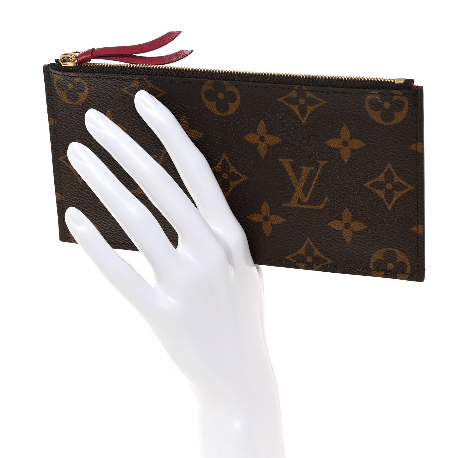 Louis Vuitton Monogram Felicie Chain Wallet Zippered Insert Fuchsia 2 of 6