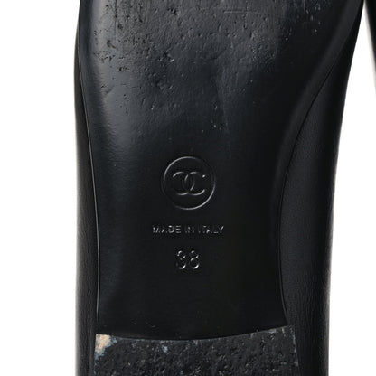 Chanel Lambskin Patent CC Cap Toe Ballerina Flats 38 Black 6 of 8