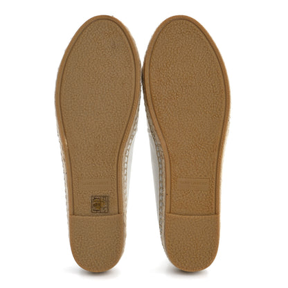 Saint Laurent Lambskin Monogram Espadrilles 38 White 6 of 10