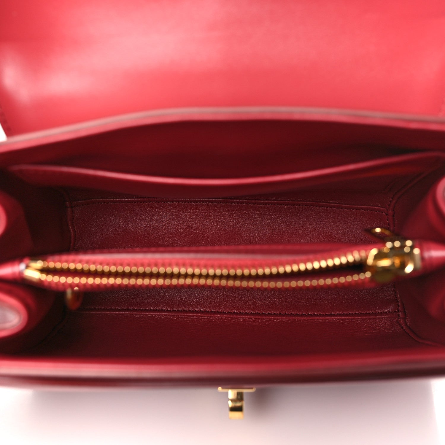 Celine Satinated Calfskin Mini 16 Top Handle Bag Raspberry 5 of 12